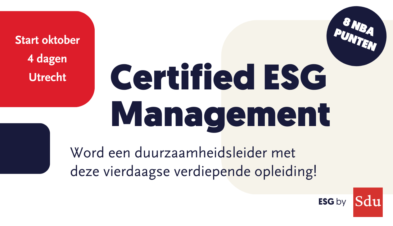Start opleiding Certified ESG Management