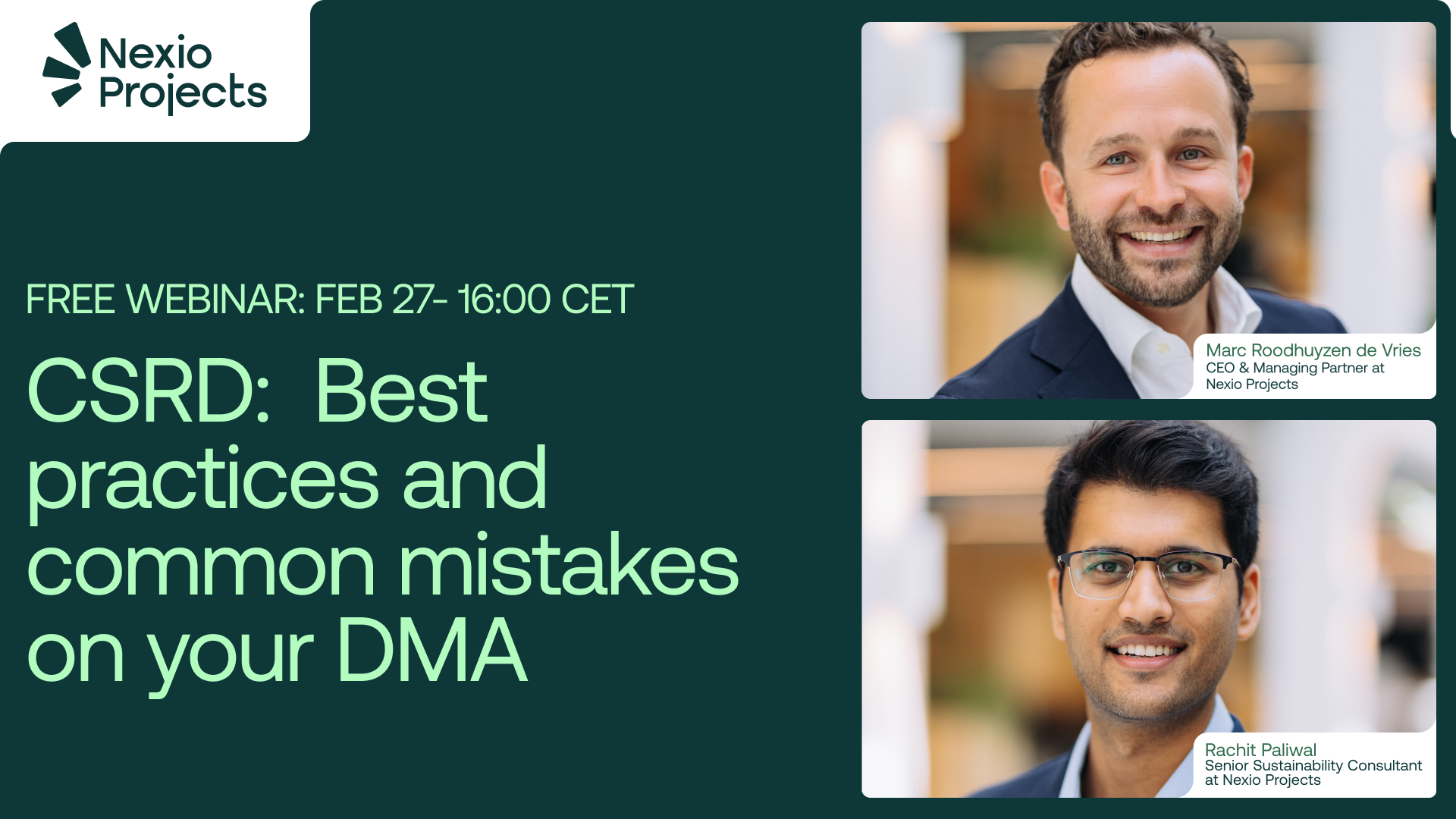 Webinar 'CSRD: Best practices and common mistakes on your DMA'