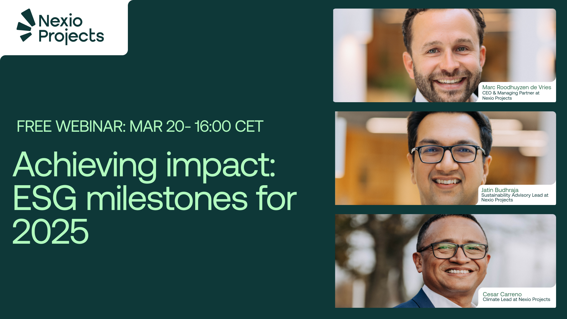 Webinar 'Achieving impact: ESG milestones for 2025'