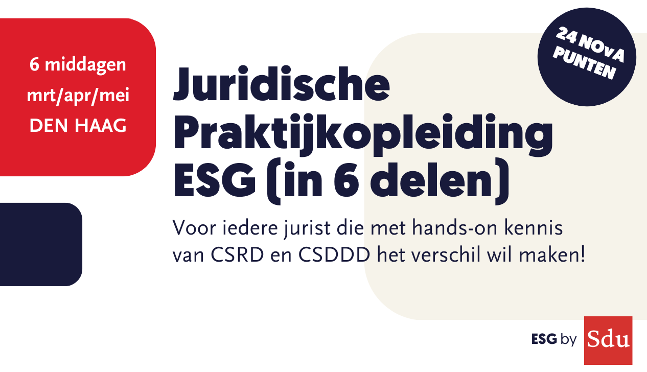 Start Juridische Praktijkopleiding ESG (in 6 delen)